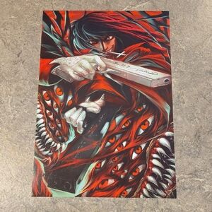 Anime Vibrant Red and Black Art Poster